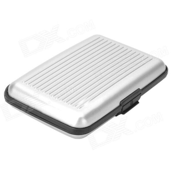 Silver RFID Blocking Credit Card Holder Case Anti Scan Unisex Wallet - Picture 2 of 5